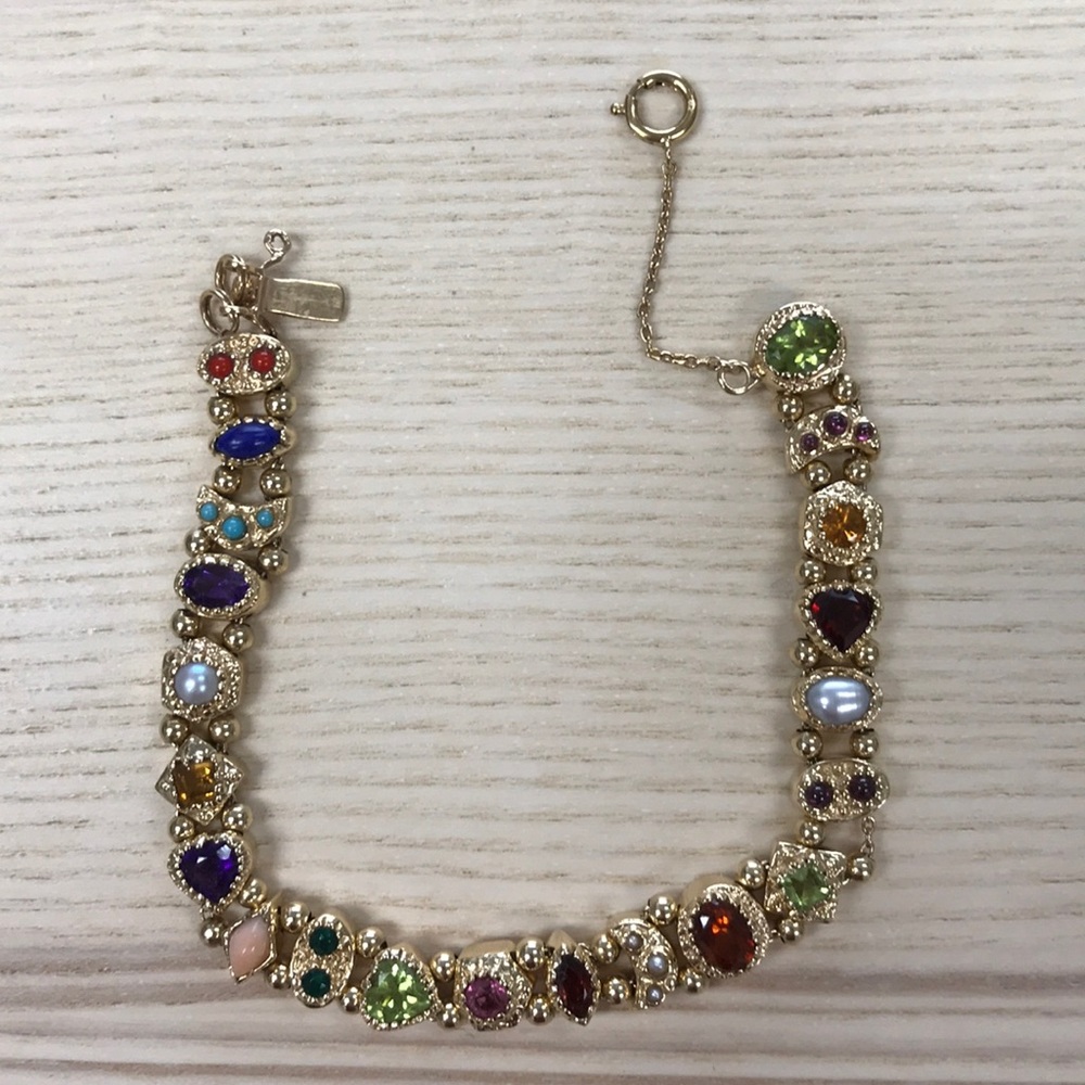 14k gold and jeweled bracelet